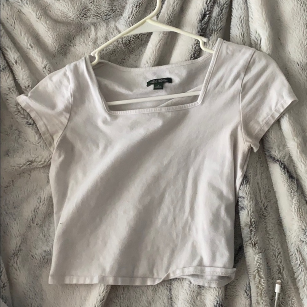 White Sqaure neck crop top